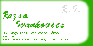 rozsa ivankovics business card